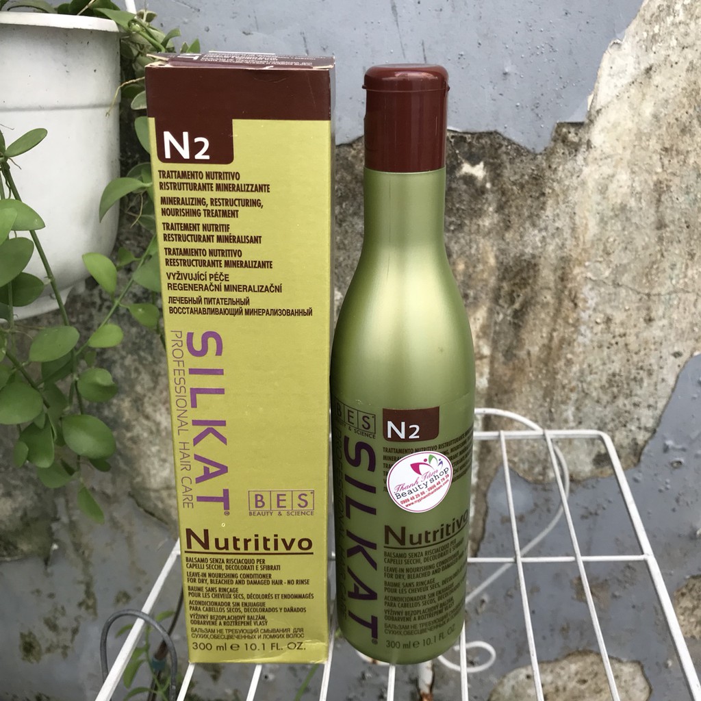 Dầu xả dinh dưỡng khoáng chất tái cấu trúc tóc Bes Hergen Silkat Nutritivo N2 Conditioner 300ml