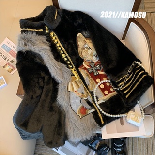  Áo khoác vải nhung lông chồn phong cách phổ biến thời trang mùa đông 2022 dành cho nữ 