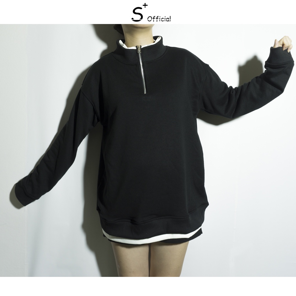 Áo Sweater Form rộng phối layer nỉ chân cua cao cấp Unisex phong cách Hàn Quốc 2022- Áo khoác nỉ sweater Unisex - ANU001