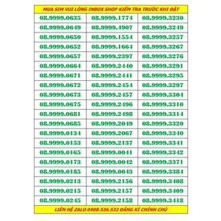 Sim tứ quý 9999 giữa  mobifone