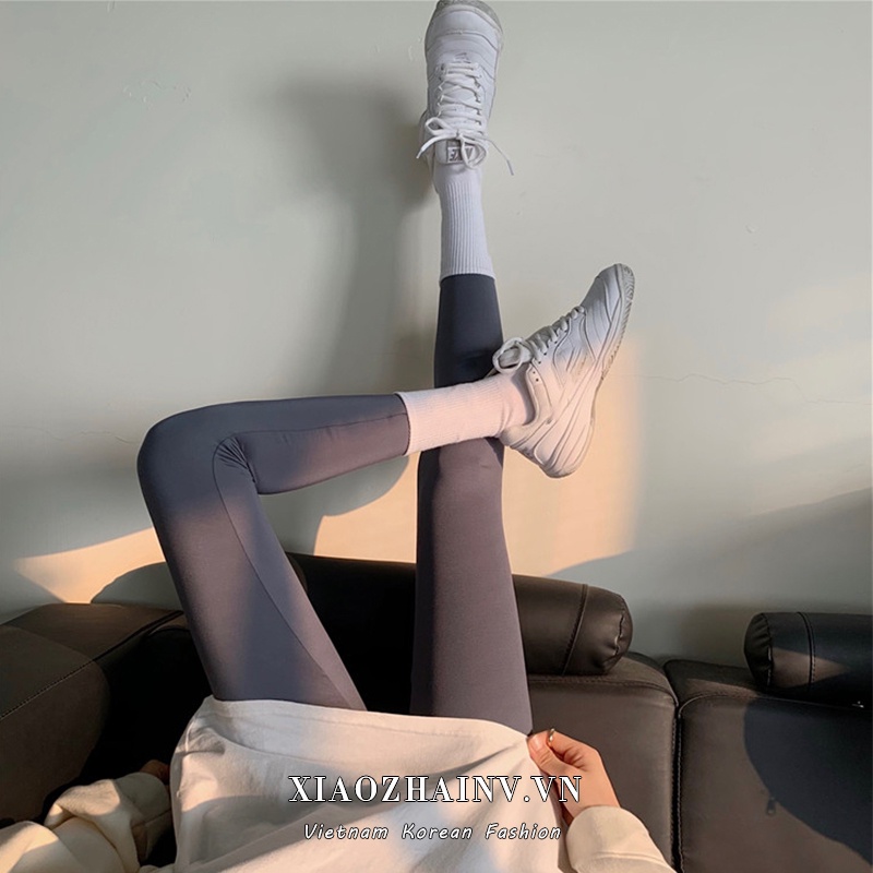 Xiaozhainv Quần legging tập yoga màu đen lưng cao ôm dáng thời trang dành cho nữ | BigBuy360 - bigbuy360.vn