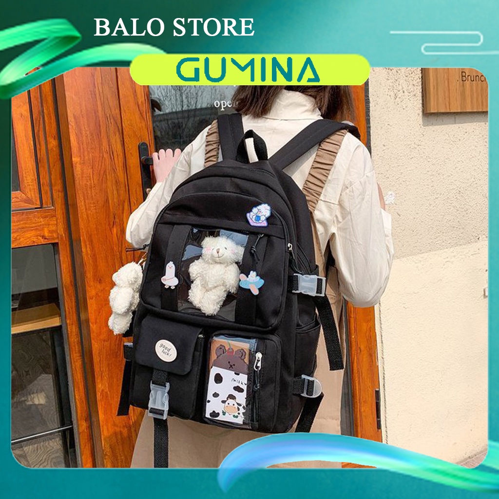 Balo nữ nam đi học Ulzzang Hàn Quốc cao cấp màu nhẹ dịu hàng chất lượng giá rẻ - GUMINA