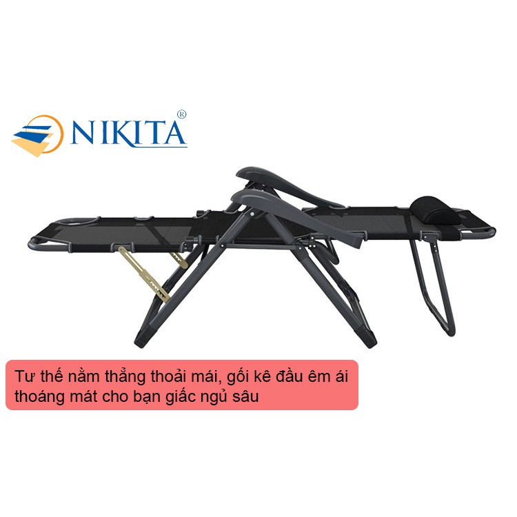 Ghế xếp thư giãn NIKITA - NKT 2036, có thể thành giường gấp