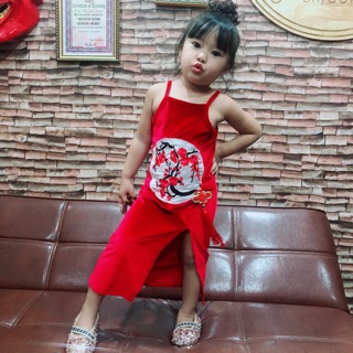 Sườn xám dài cho bé