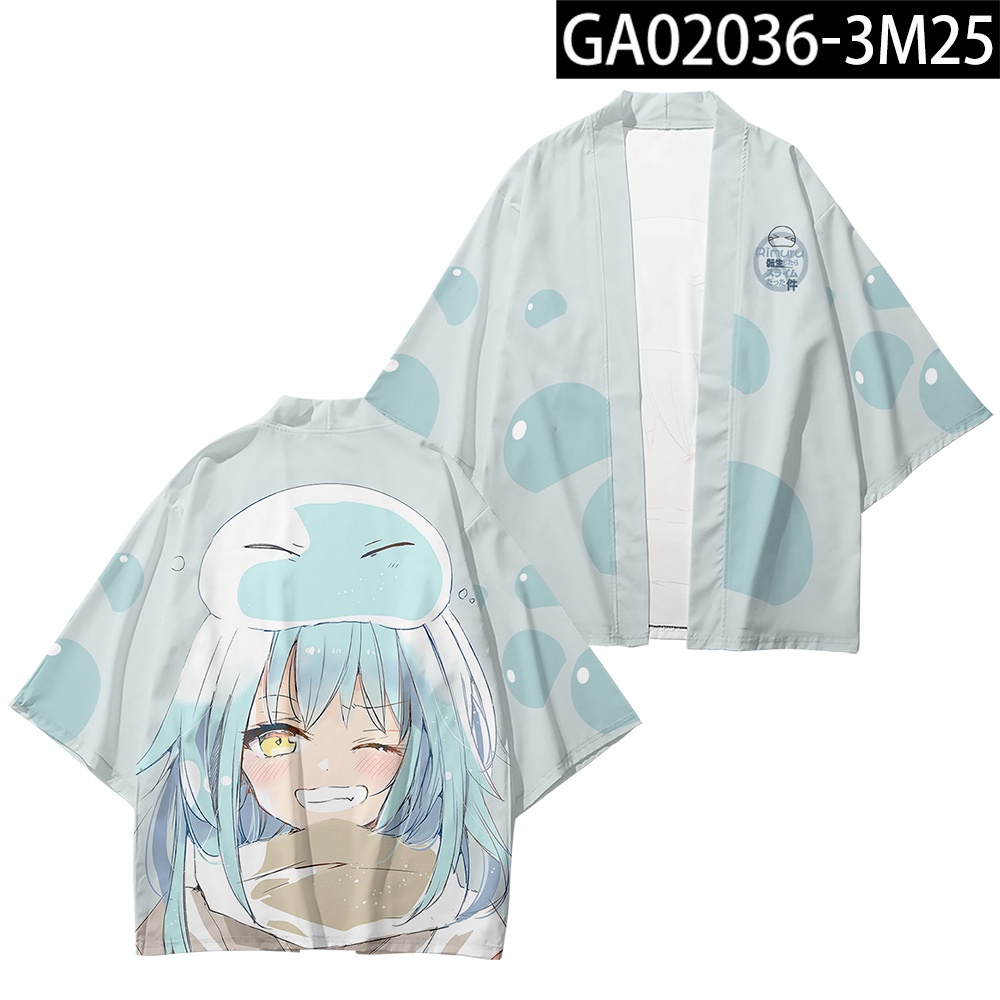 Áo khoác kimono ngắn tay in họa tiết Anime Yukata Haori Tensei Shitara Slime Datta Ken Rimuru Tempest