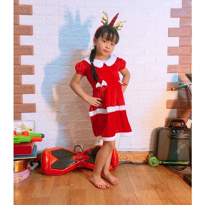 Váy Noel kèm bờm hoặc mũ / trang phụ Noel cho bé gái