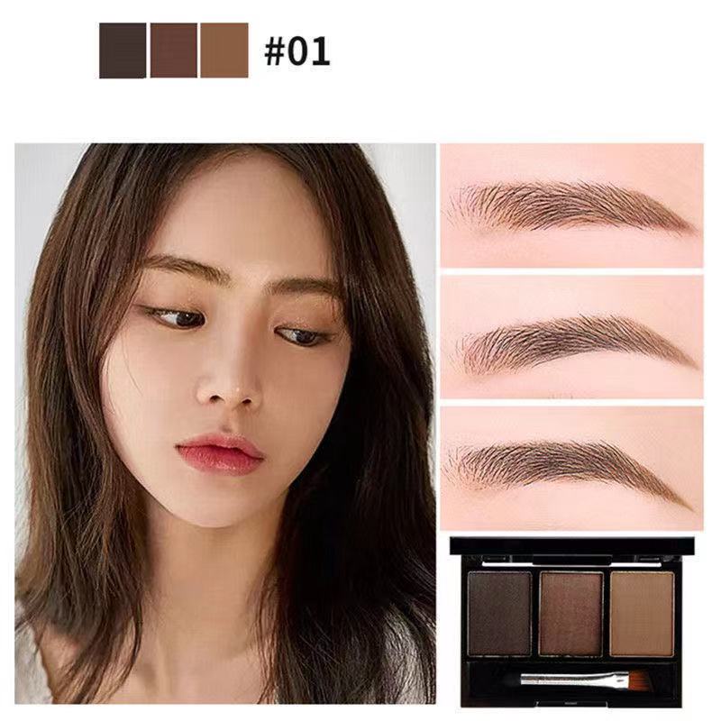 Bảng phấn kẻ lông mày LAMEILA 3 màu chống thấm nước dành cho trang điểm