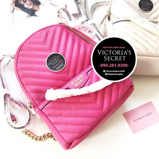 (Balo USA) Ba lô thời trang mini màu hồng, gắn bi mini (32) Victoria's Secret USA