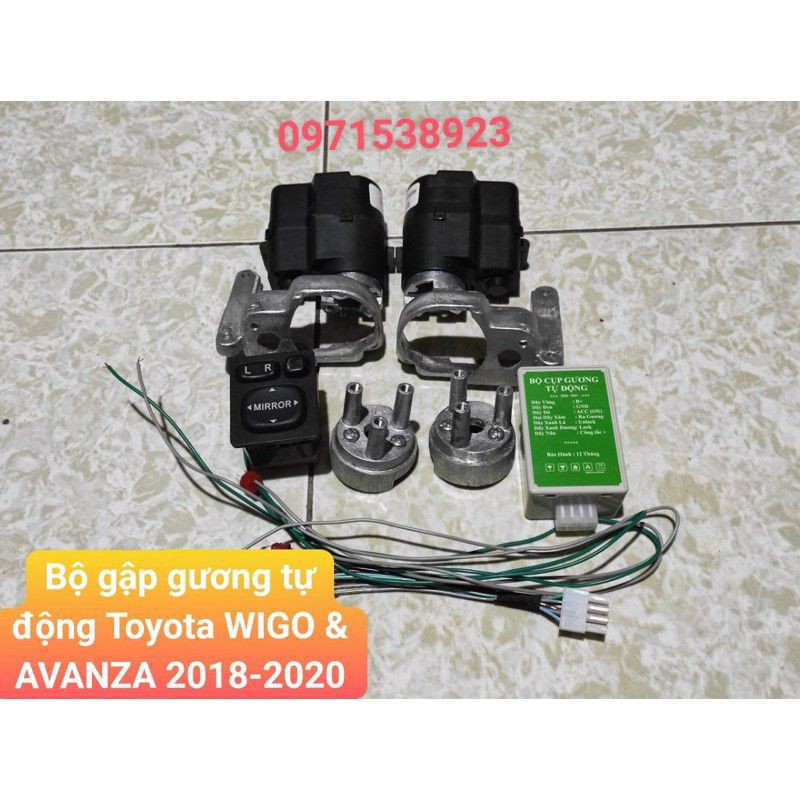 Trọn bộ khung xương và motor gập gương cho TOYOTA WIGO & AVANZA 2018-2020