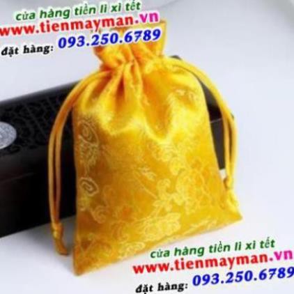 [SHOPEE TRỢ GIÁ] [QUÀ TẾT] Túi Gấm Đỏ Long Phụng Rồng Chầu Hoa Cúc