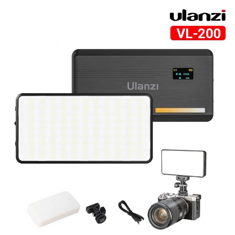 Đèn Led chụp hình quay phim Ulanzi VL200 Bi Color fill light - Dải màu 2500K đến 9000K tích hợp pin sạc 5000mAh
