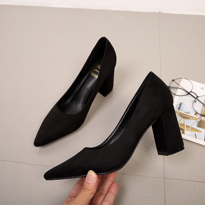 GIÀY CAO GÓT DA LỘN SIZE NHỎ 30 31 32 KIỂU DÁNG CÔNG SỞ BASIC CAO 5/7CM