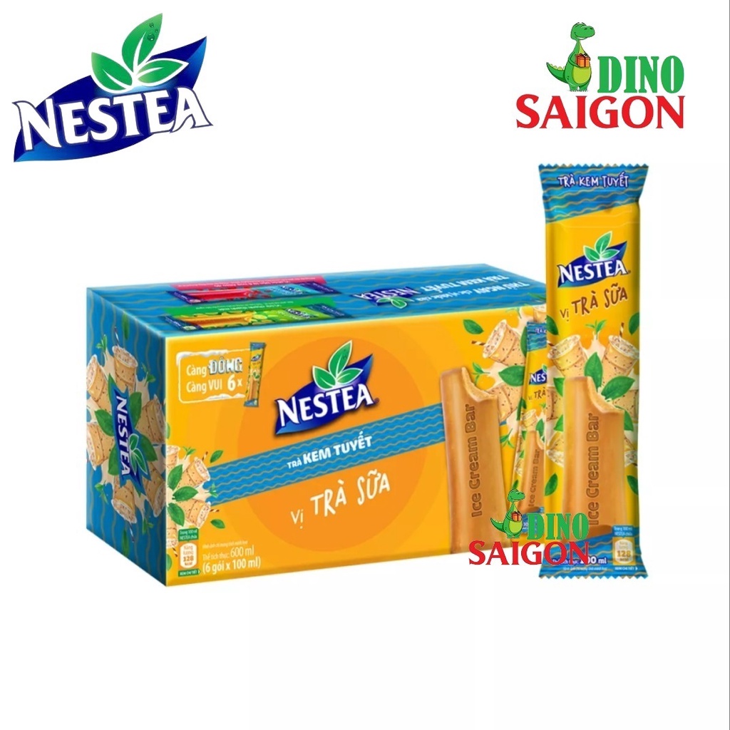 Bộ 2 Hộp Trà Kem Tuyết Nestea Vị Trà sữa, Trà chanh (6 thanh/hộp)