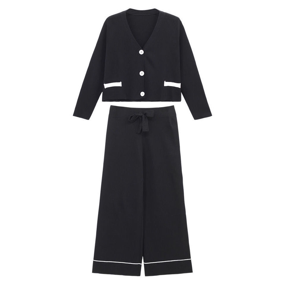 Set áo + quần dài ống rộng lưng cao phong cách mới năm 2021 cho nữ