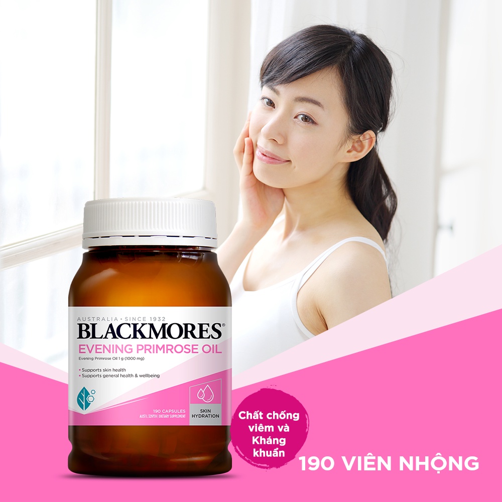 Tinh Dầu Hoa Anh Thảo Hỗ Trợ Cân Bằng Nội Tiết Tố Blackmores Evening Primrose Oil Lọ 190 Viên