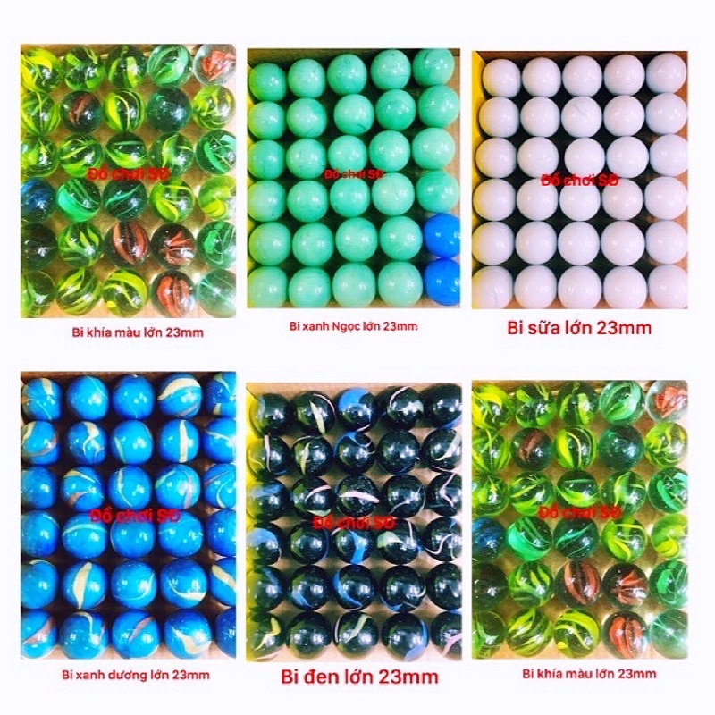 Bi thuỷ tinh lớn 23mm 30 viên - màu ngẫu nhiên - bi ve truyền thống - trang trí cây cảnh và hồ cá