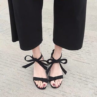Giày cao gót nơ buộc đế 6cm
