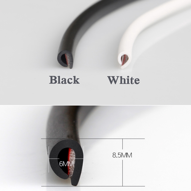 Cuộn Dây Cao Su Dán Mép Cửa Xe Hơi Chống Va Chạm / Trầy Xước Màu Đen 10m