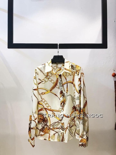 Áo sơ mi lụa xích