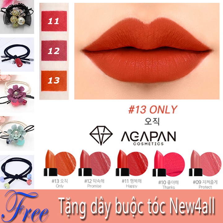 Son lỳ Agapan Pit A Pat #13 Lipstick + Tặng dây buộc tóc New4all