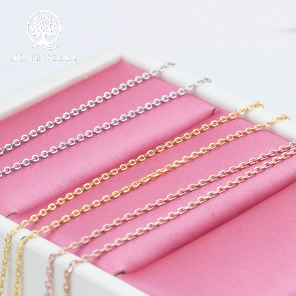 Dây chuyền bạc dạng móc xích khóa thẳng dùng để xỏ hạt hoặc lu thống - NQ Jewelry