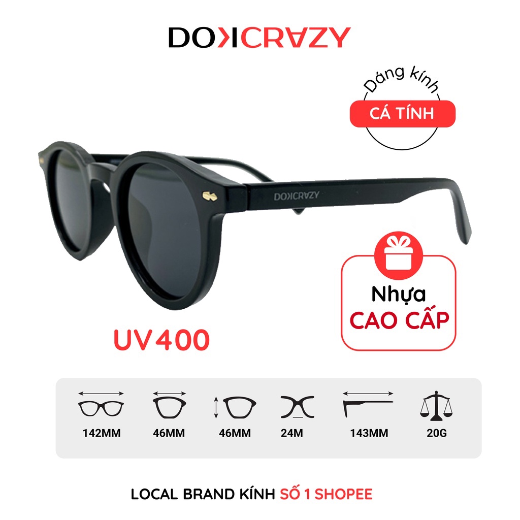 Kính mát thời trang DOKCRAZY phân cực chống tia UV dáng trendy trẻ trung hợp thời MORO