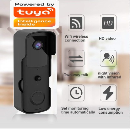 Chuông cửa thông minh wifi Tuya không dây có camera và phụ kiện đi kèm - App Smartlife