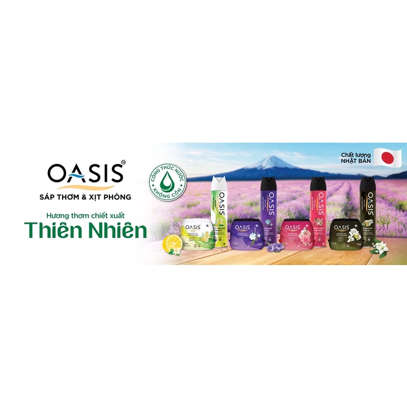 Sáp thơm OASIS Natural Chanh và Tre Sáp phòng khử mùi chiết xuất Hương thơm từ thiên nhiên Oasis Natural Gel Air Freshen