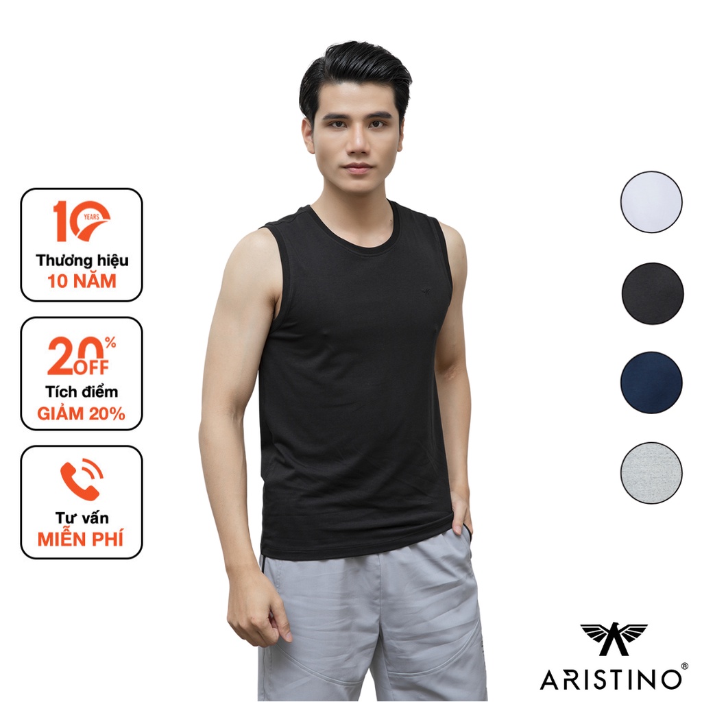 Áo tank top nam ARISTINO chất liệu Cotton cao cấp, mềm mại, thấm hút tốt, độ đàn hồi cao - ATTR04