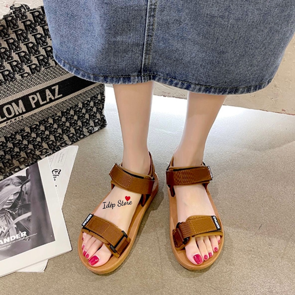 𝐢𝐃É𝐏 𝐆𝐋𝟎𝟔𝟐 Giày sandal đi mưa nữ 2 quai ngang nhựa đi học đi biển chống trơn trượt