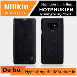 Bao da da bò cho Samsung Galaxy Note 9 hiệu Nillkin Qin (Mặt da siêu mịn, da thật, bảo vệ toàn diện) - Hàng Chính Hãng