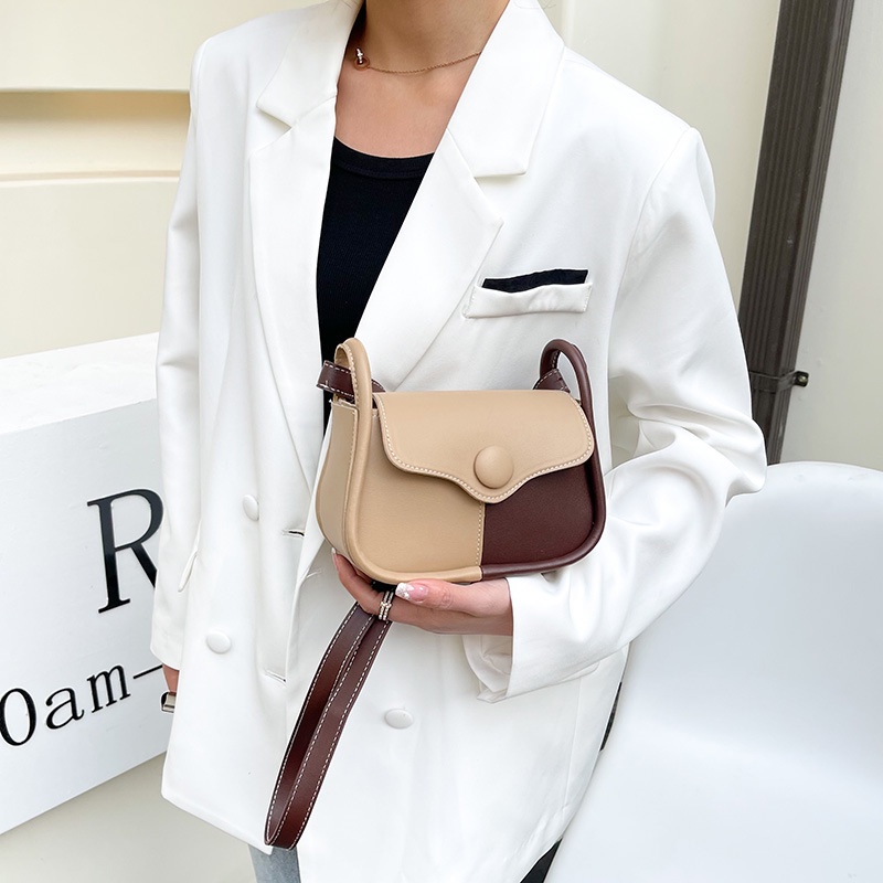 Túi Đeo Chéo Hình Vuông Nhỏ Màu Tương Phản Thời Trang Mới 2022 Cho Nữ