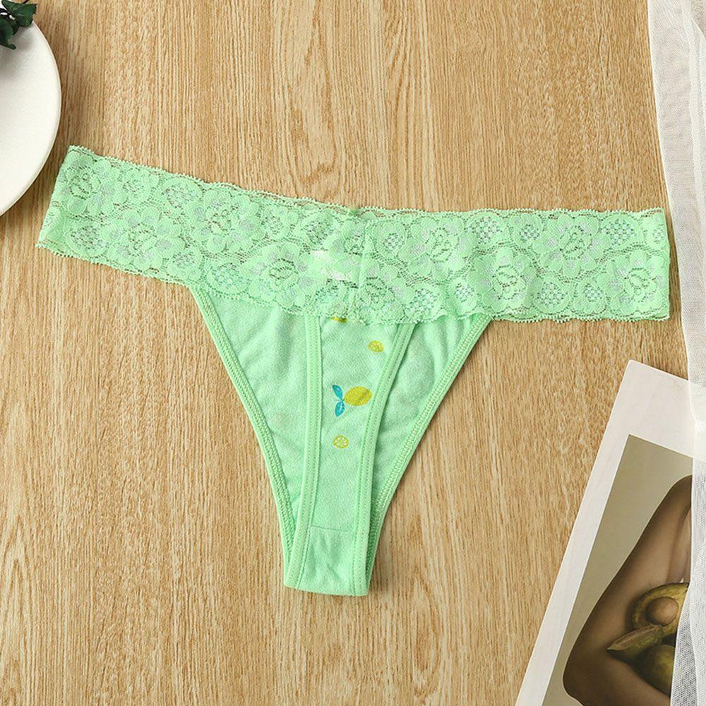 Quần Lót Lưng Thấp Thoáng Khí Thêu Họa Tiết Dễ Thương Thời Trang Cho Nữ