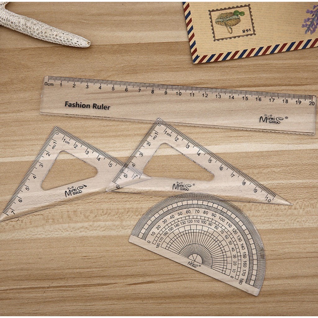 Sỉ 20 Bộ thước kẻ, Bộ eke 18cm - 20cm,