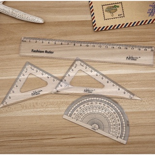 2 Bộ thước kẻ, Bộ eke 18 - 20cm, đo độ (thước bộ học sinh)- [VPP GIÁ SỈ]