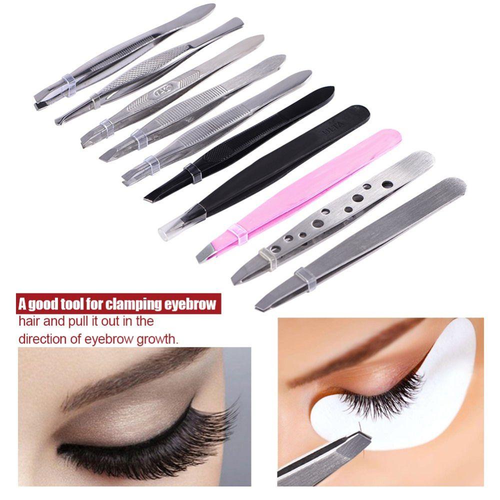 Set 10 Nhíp Nhổ Lông Mày / Lông Mi Đa Năng Kích Thước Nhỏ Gọn