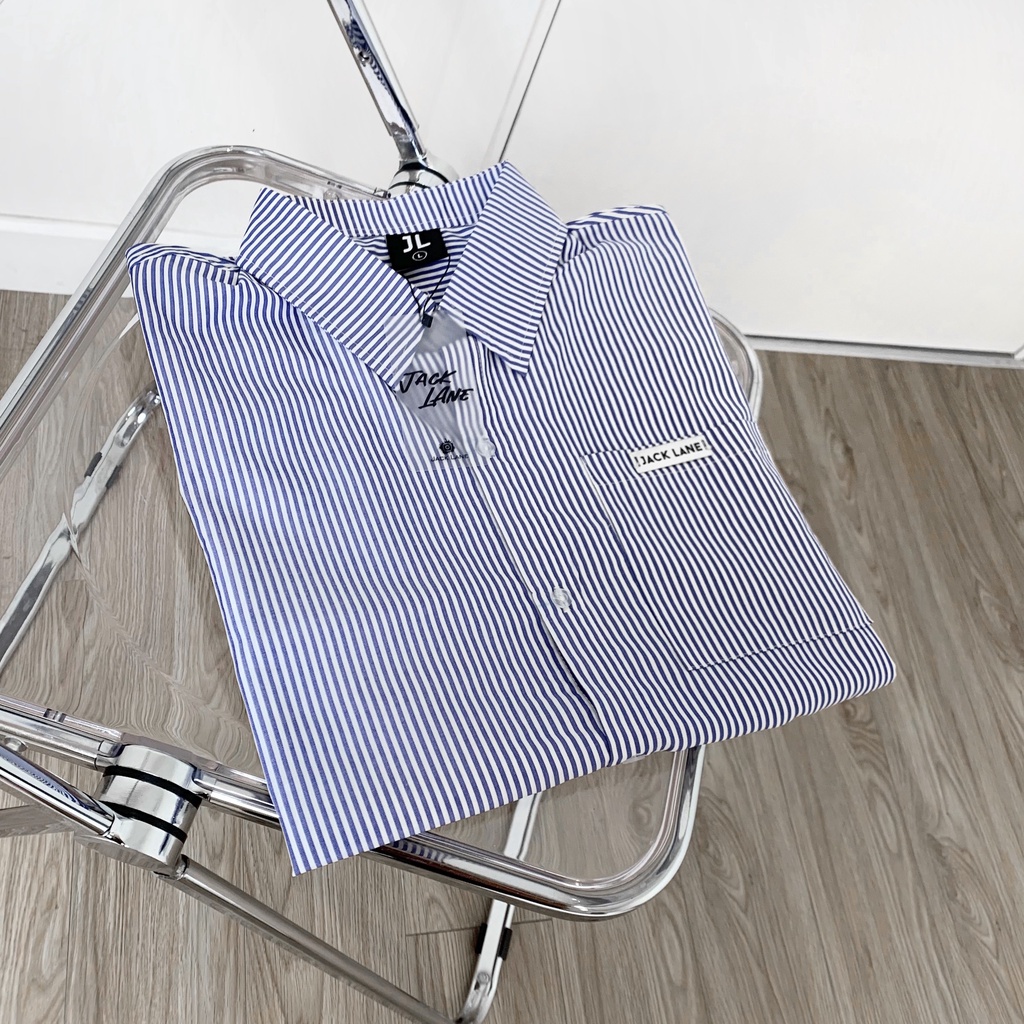 ÁO SƠMI CỘC TAY JACK LANE STRIPED, Áo sơ-mi kẻ sọc nam nữ form rộng, Local Brand JACK LANE