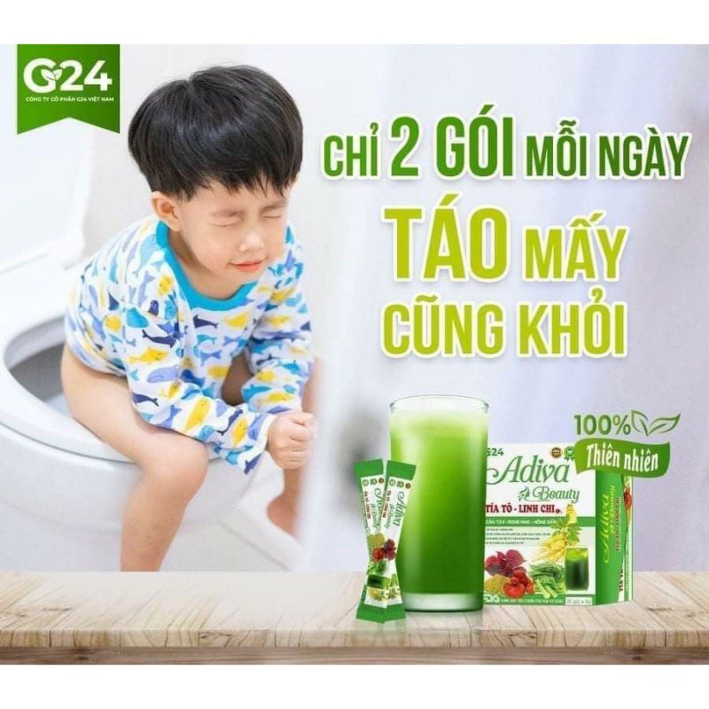 (Hộp 30 gói )Thải độc Adiva beauty tía tô linh chi  thanh lọc cơ thể