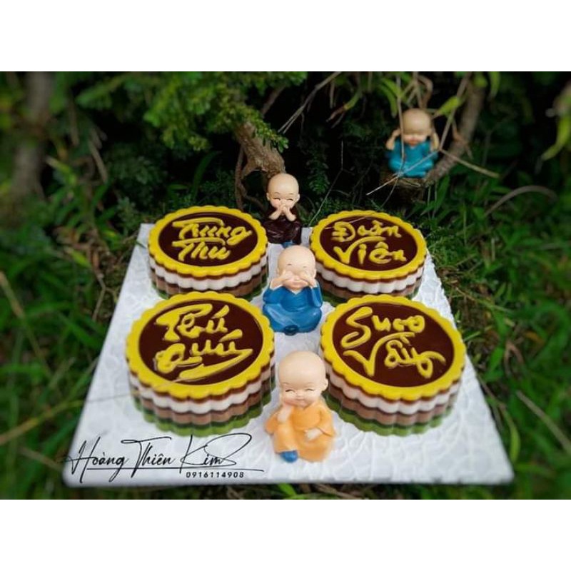 Bộ 4 khuôn rau câu trung thu, khuôn nhấn cơm xôi chữ Trung thu- Đoàn viên - Phú quý - sum vầy