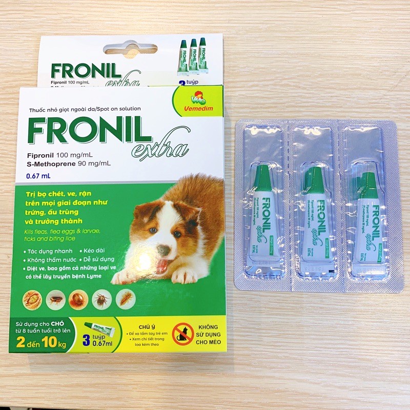 Thuốc nhỏ gáy dành cho chó Fronil extra Vemedim, Nhỏ gáy thế hệ mới tác dụng nhanh kéo dài - 1 Tuýp