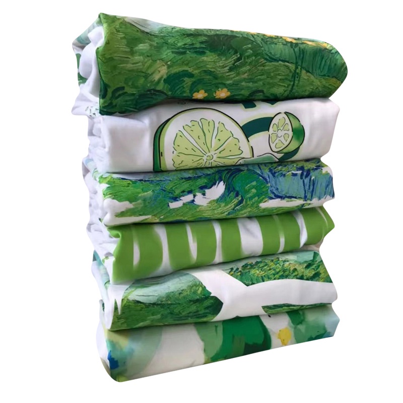 QKOOLE Áo thun nữ  tay ngắn in họa tiết phong cách Hàn Quốc cổ điển với 6 màu tuỳ chọn