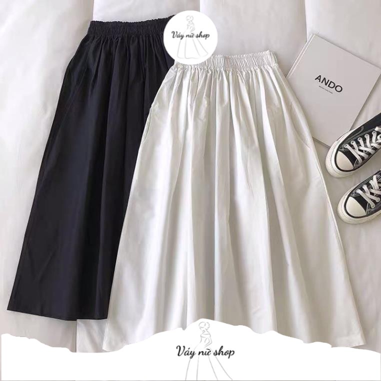 Chân Váy Xòe Kaki - Váy Nữ Ulzzang Cạp Chun Co Dãn 3 Màu - ẢNH VIDEO THẬT