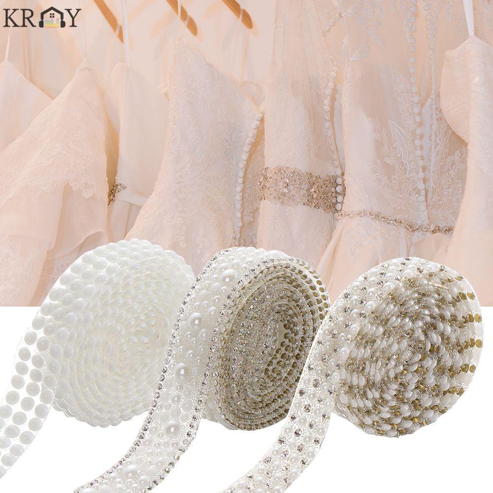 Dây Chuỗi Hạt Ngọc Trai 1 Yard Dùng Trang Trí Quần Áo Diy