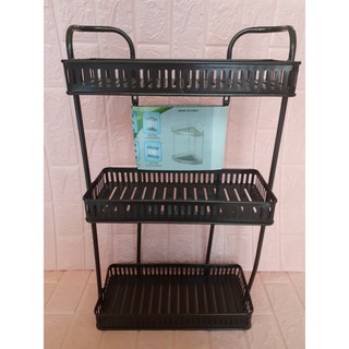 Kệ Inox đen 3 tầng siêu chắc- kệ để đồ nhà bếp -nhà tắm đa năng -kt 35*17x65CM