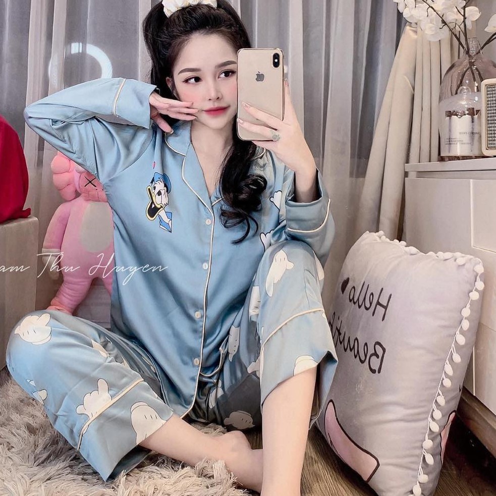 Pijama lụa latin mạc Thái tay ngắn quần dài - Đồ ngủ nữ satin loại 1 cao cấp không nhăn (ẢNH THẬT CỦA SHOP)