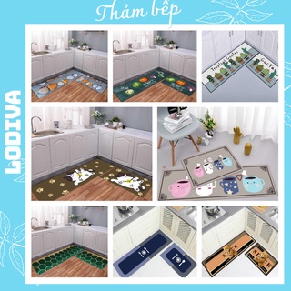 thảm bếp dài cao cấp đẹp chống trượt LODIVA gồm 1 tấm dài+ 1 tấm ngắn TB02