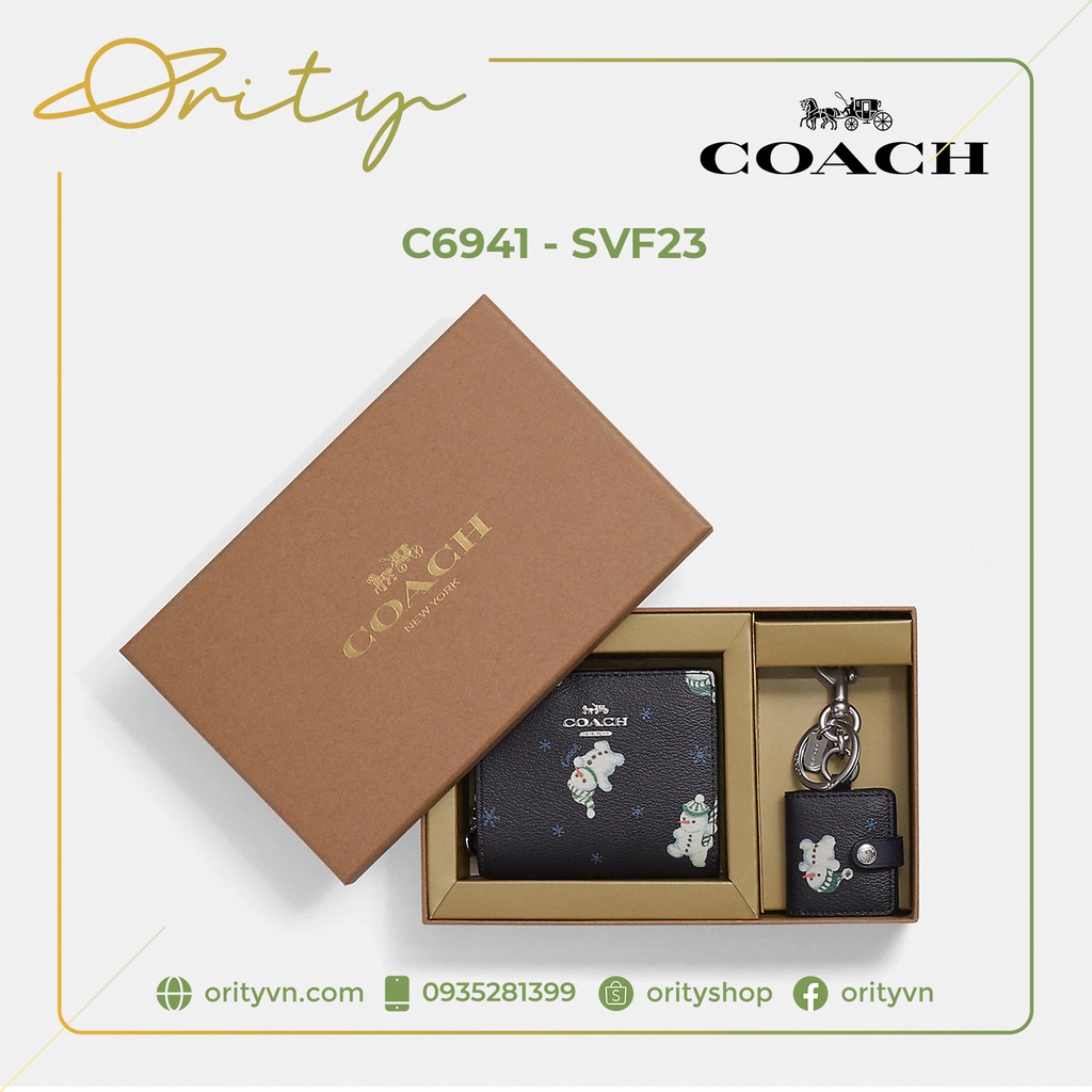 Túi xách / Bóp / Ví hàng hiệu COACH - Boxed Snap Wallet And Picture Frame Bag Charm C6941