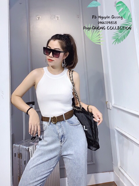 Áo len trơn cổ yếm chất đẹp