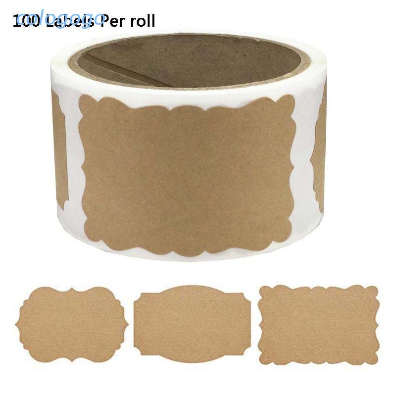 Cuộn 100 nhãn dán bằng giấy kraft dùng trang trí lọ quà giáng sinh