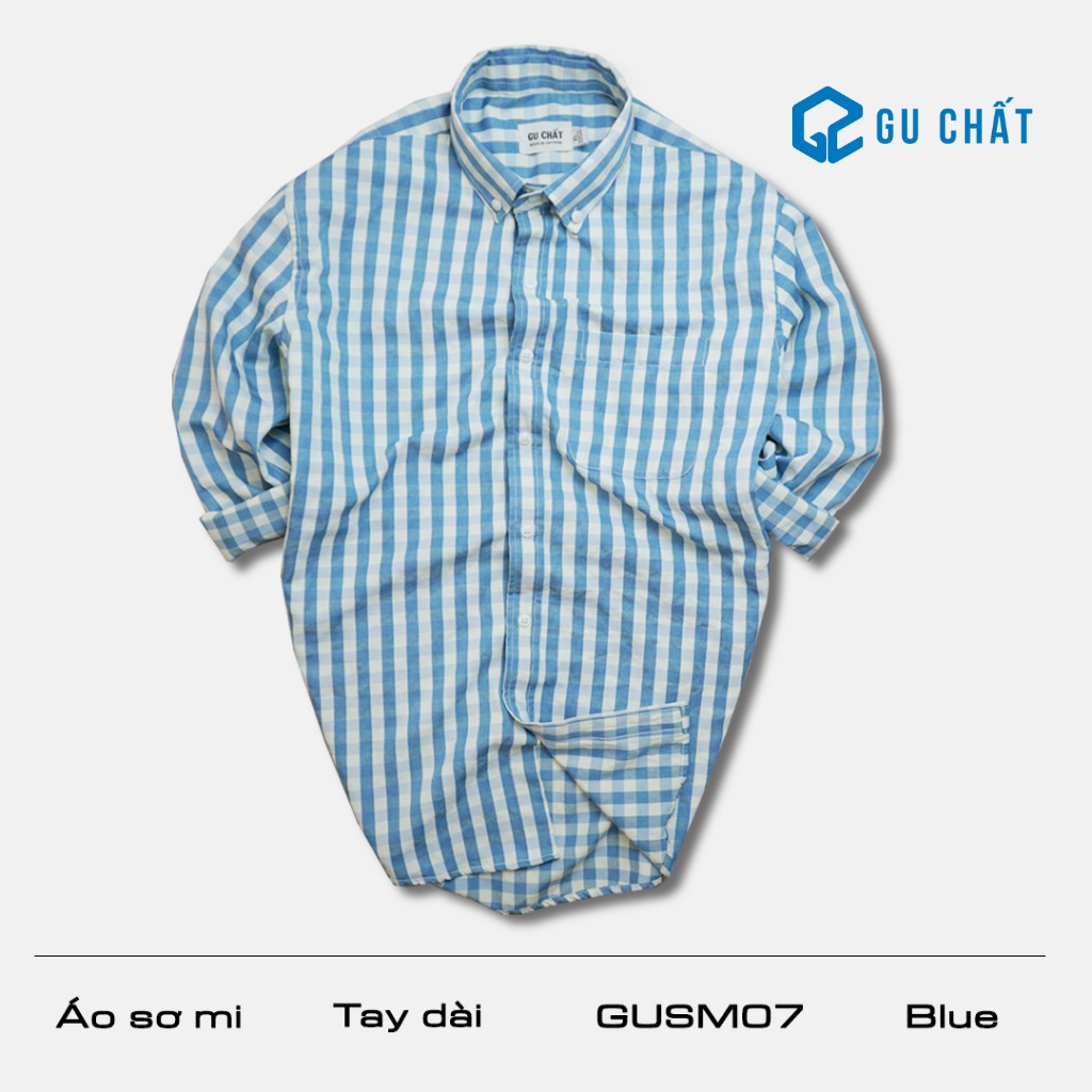 Áo Sơ Mi Nam Caro GU CHẤT Dài Tay, Chất Vải Cotton - GUSM07
